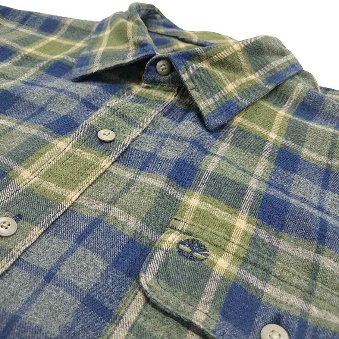 CN925 XL 팀버랜드 네이비그린 플란넬 긴팔 체크 셔츠 남방 상품이미지5