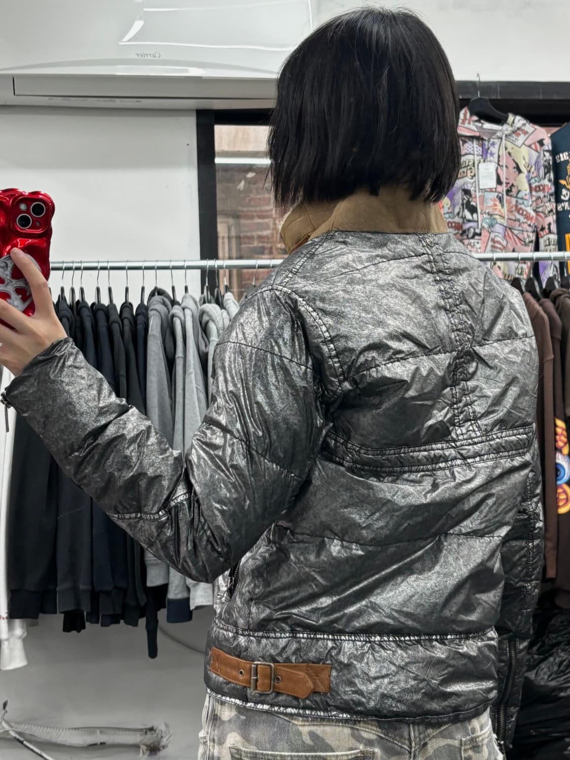 디젤 넥 버클 실버 패딩 상품이미지5