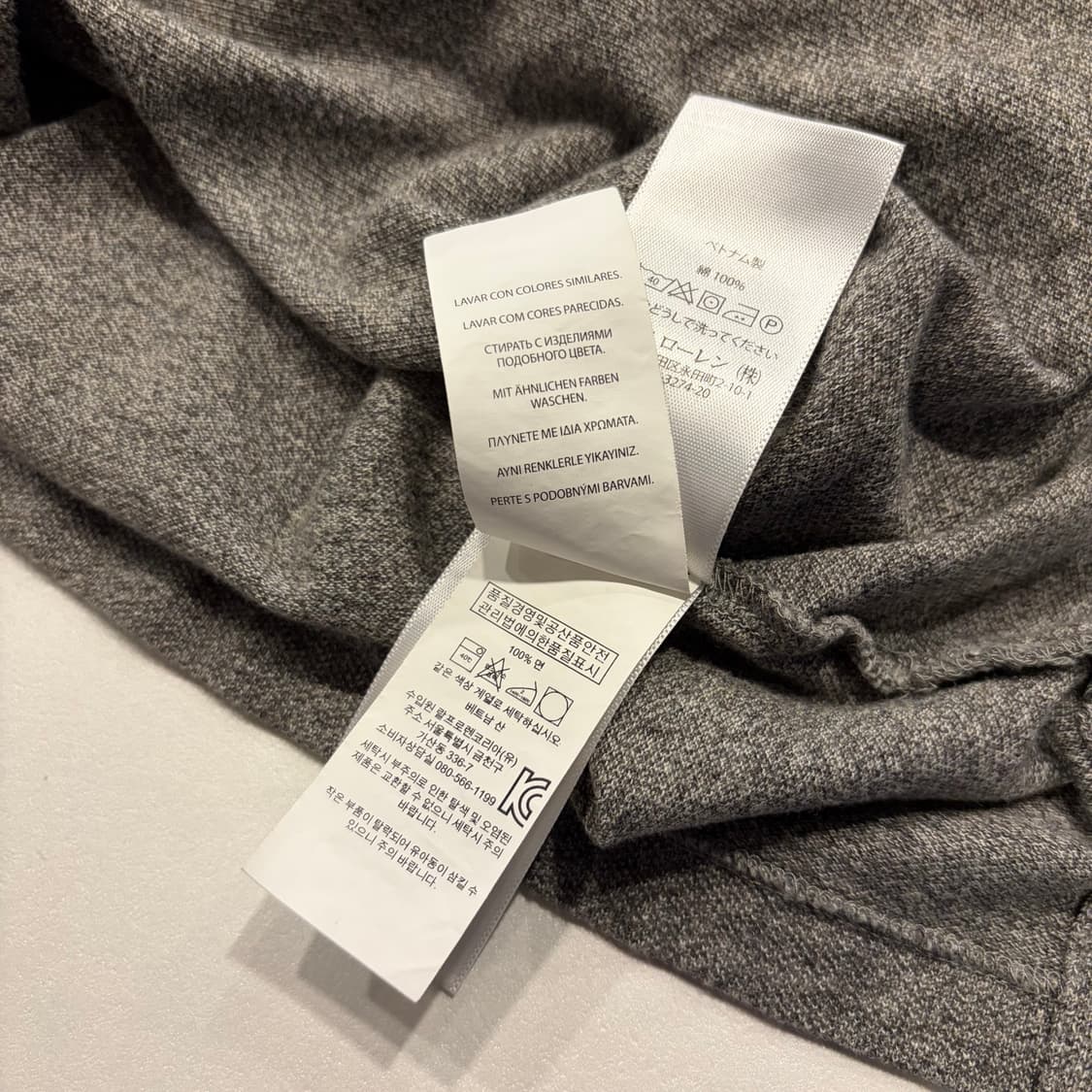 [M] 폴로 랄프로렌 커스텀 슬리핏 반팔 카라티 그레이 D762 상품이미지6