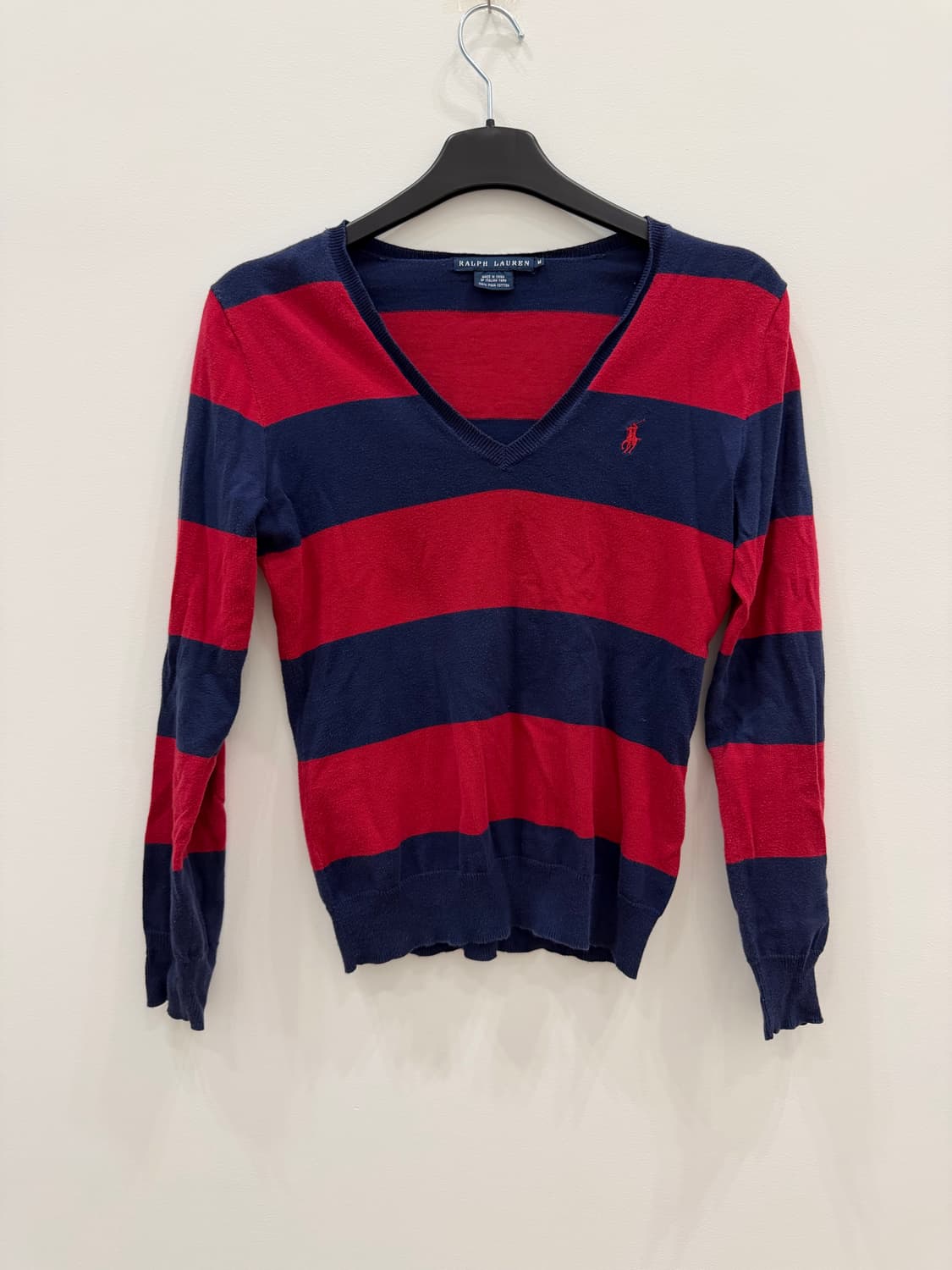 폴로 스트라이프 브이넥 니트 상품이미지1