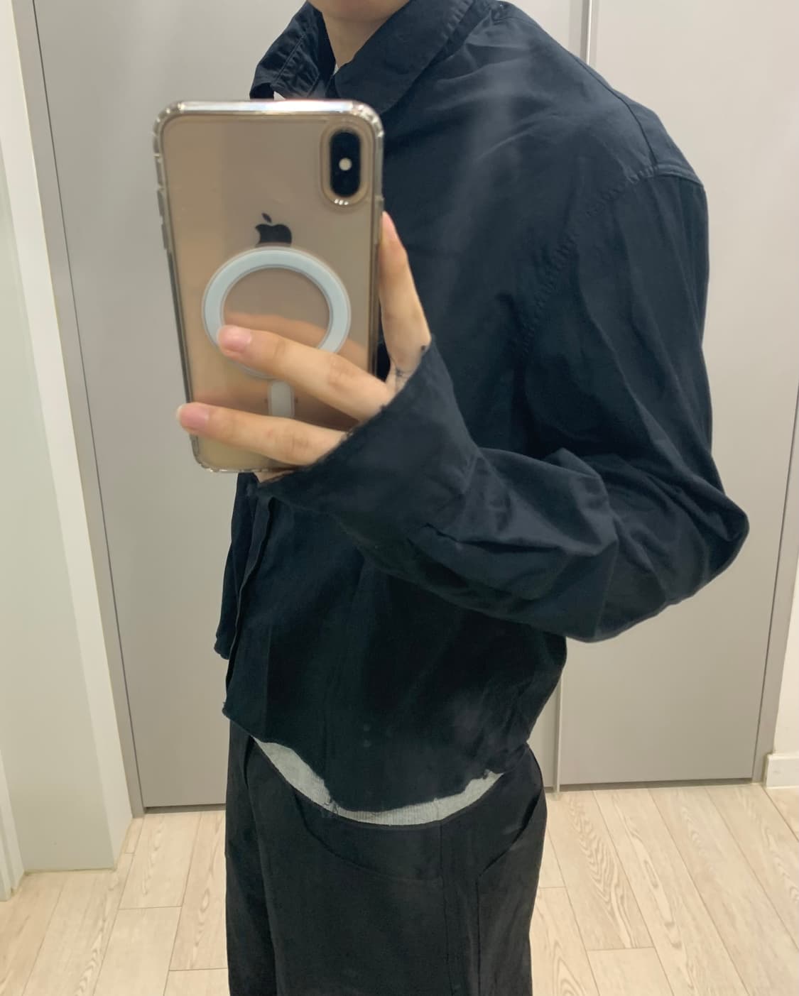 자라 블랙 크롭 셔츠 s 상품이미지2