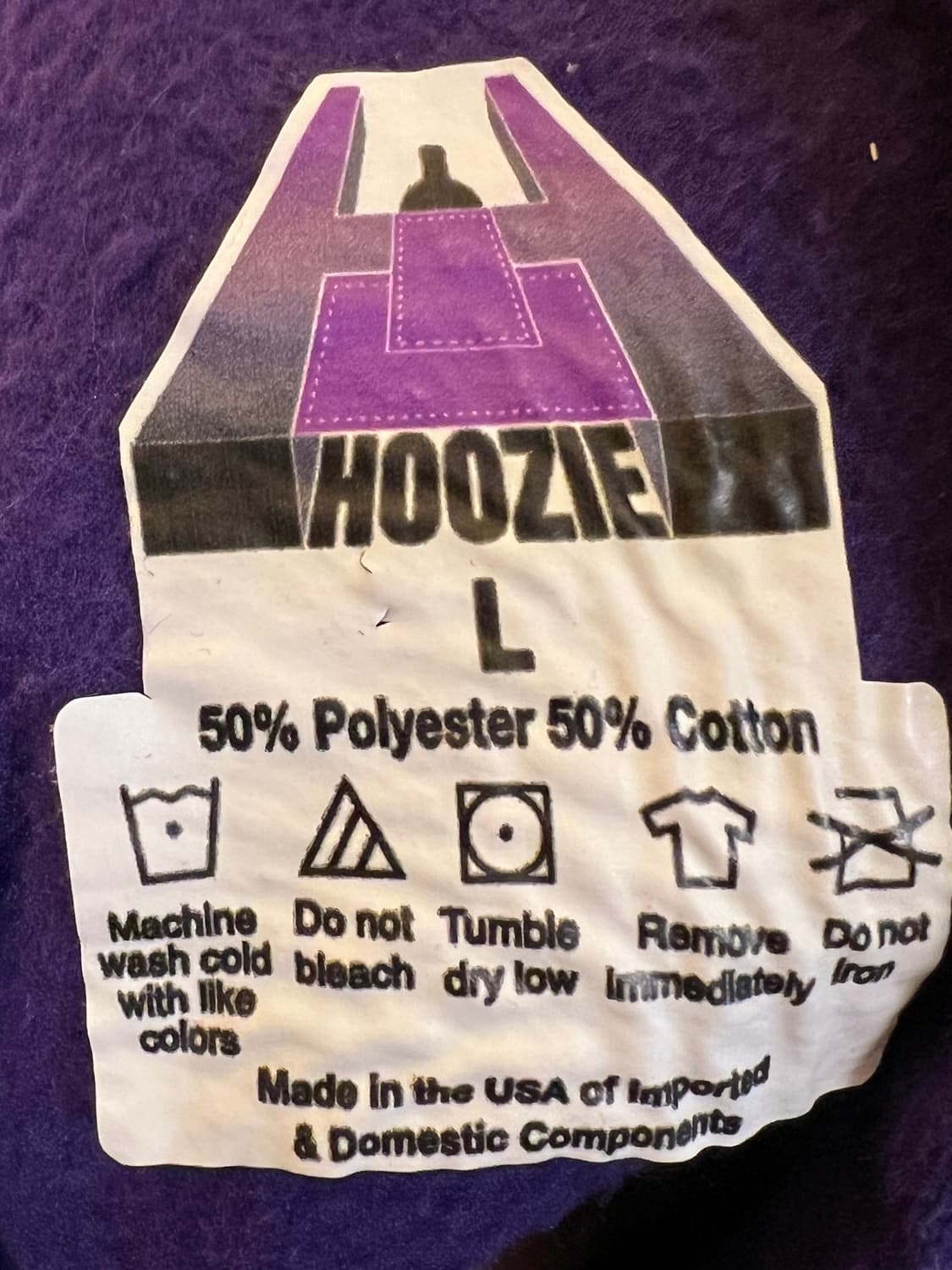 [L] HOOZIE 퍼플 이글 빈티지 후드 USA MADE 상품이미지6