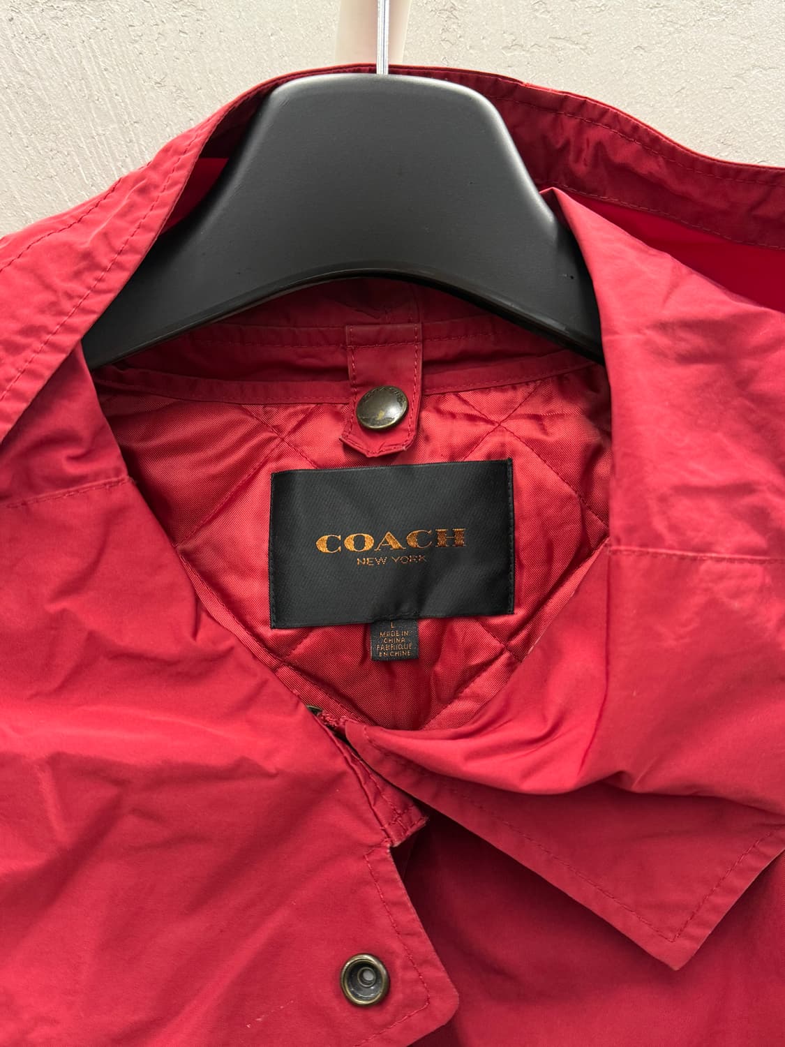 코치 여성 후드 야상 코트 레드 L 상품이미지2