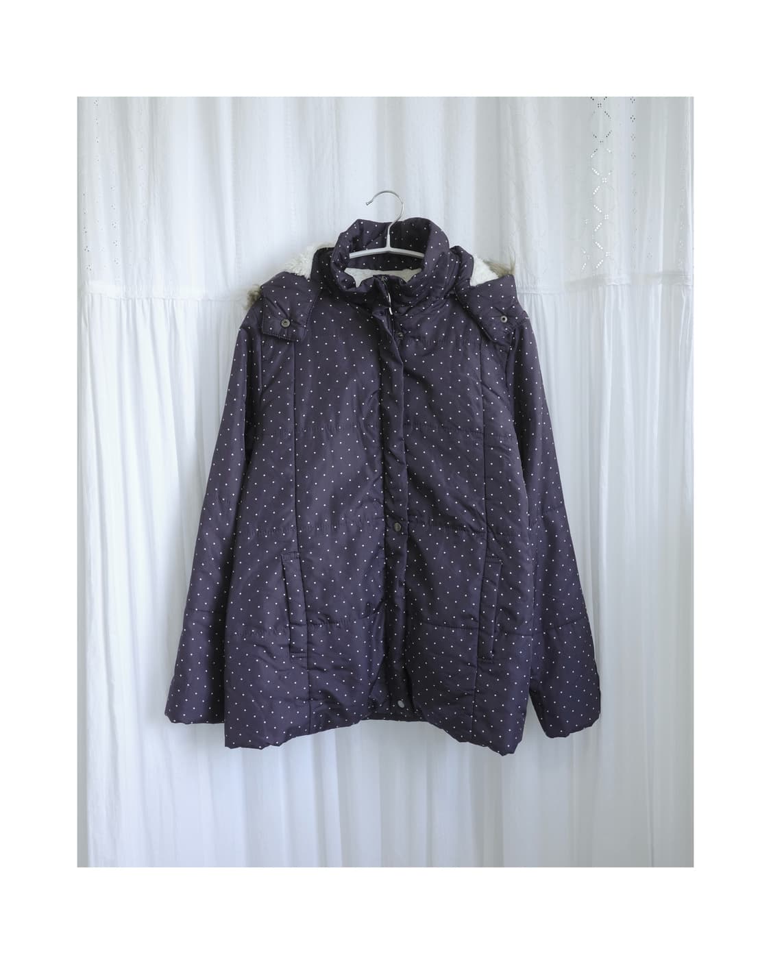 Purple dot fur jacket 상품이미지3