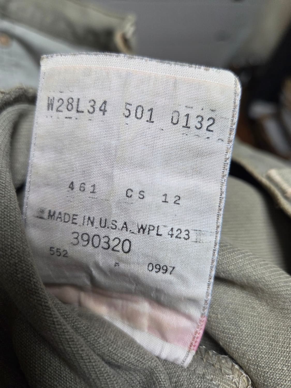 [28]90s 리바이스 501 데님팬츠 made in usa 올리브 상품이미지10