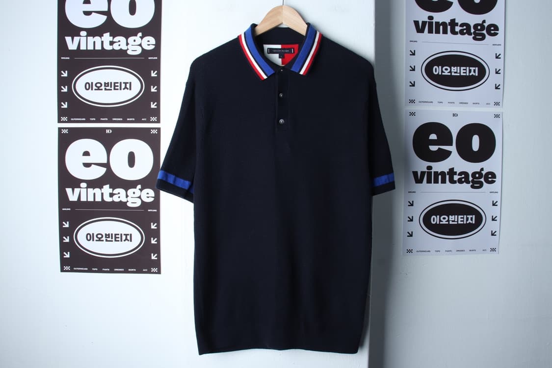 (L-XL) 타미힐피거 반팔 카라 티셔츠 니트 카라포인트-H32194 상품이미지2