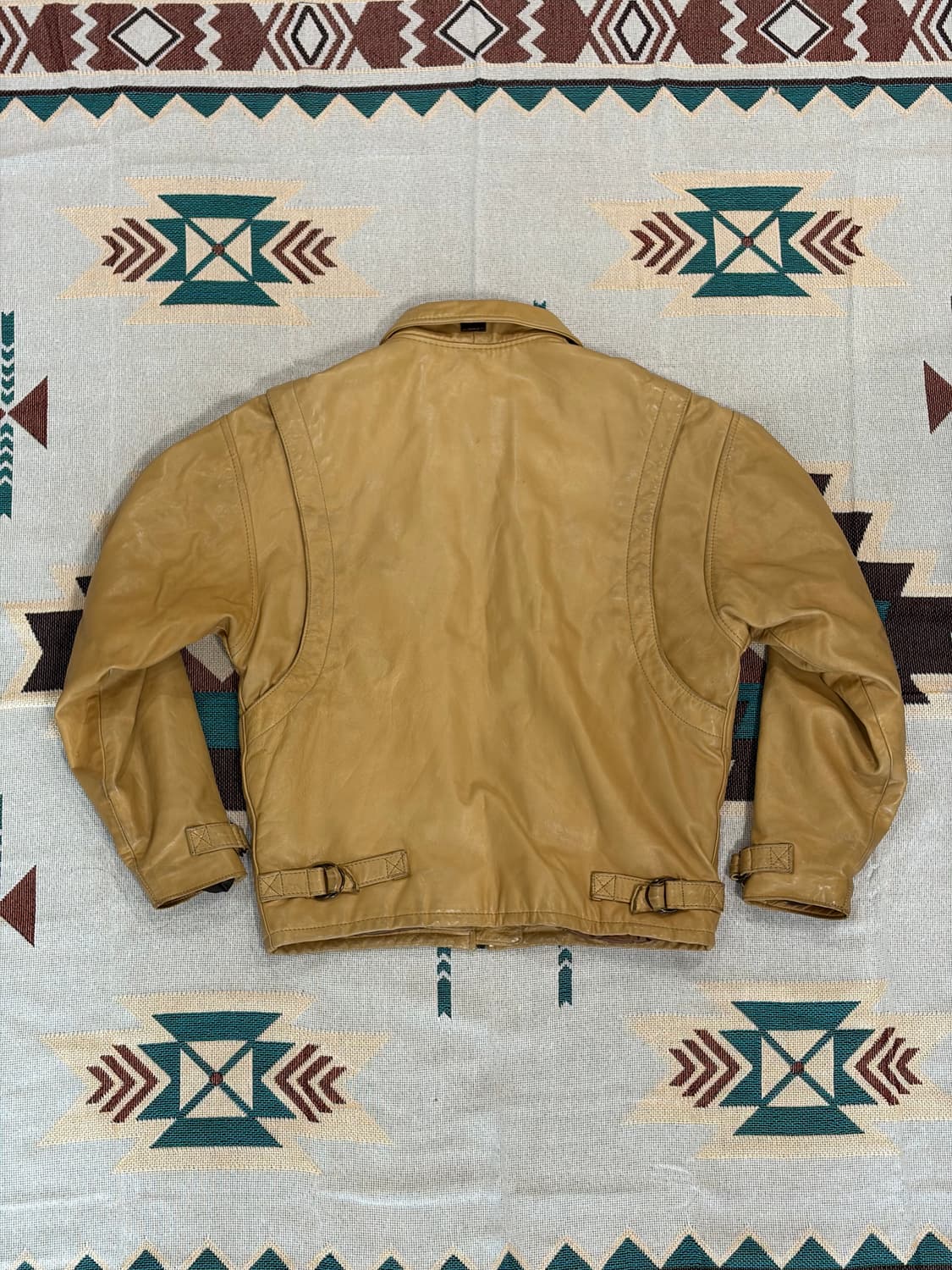 90s 프랑스 레드스킨스 양가죽 레더 바이커 자켓 상품이미지6