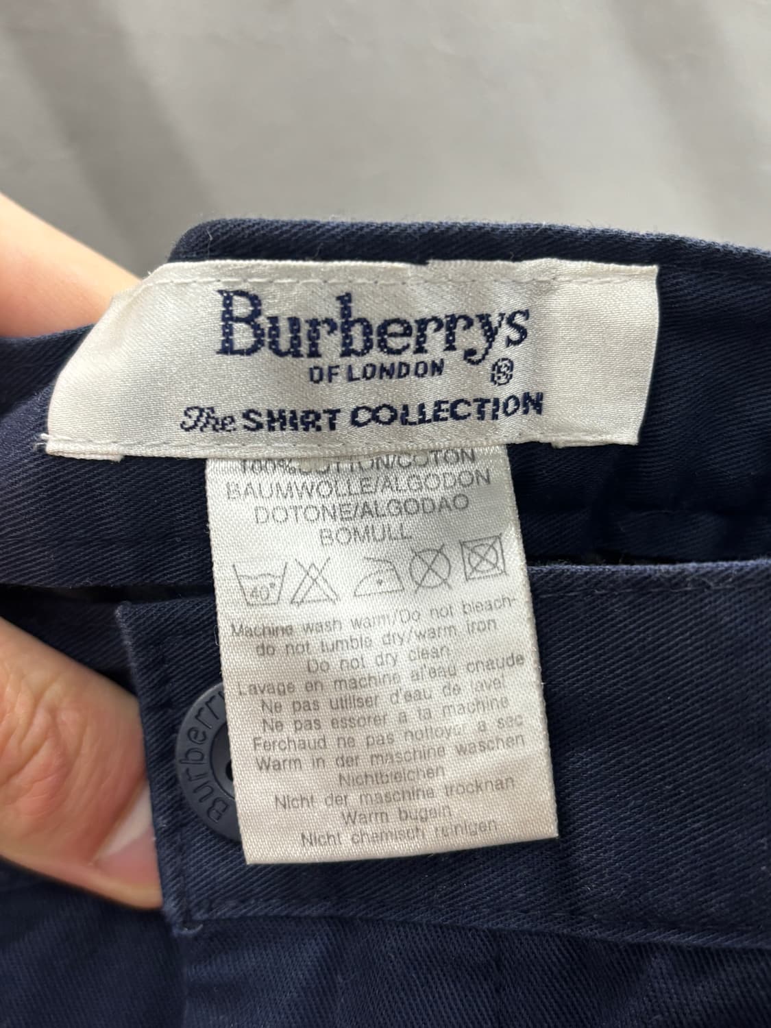 버버리 남성 네이비 면 바지 상품이미지4