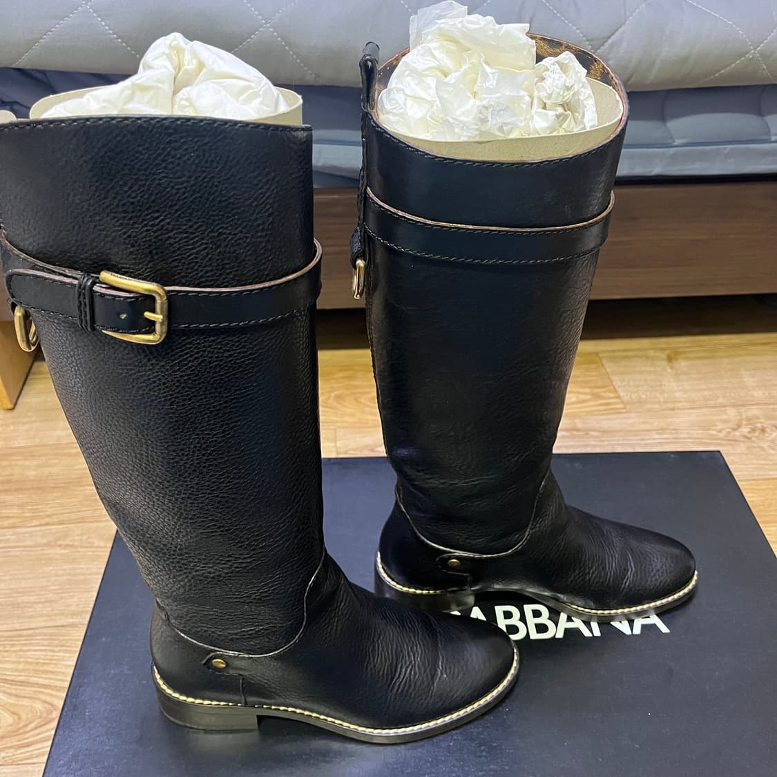 Dolce&Gabbana 돌체앤가바나 블랙 레더 롱 부츠 35.5사이즈 상품이미지4