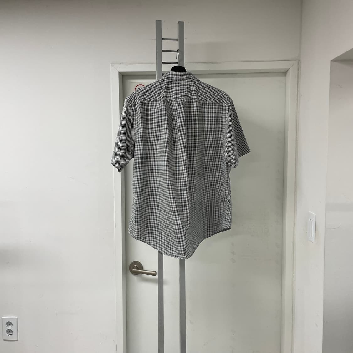 폴로 깅엄 체크 반팔 셔츠 블랙 XL 상품이미지5