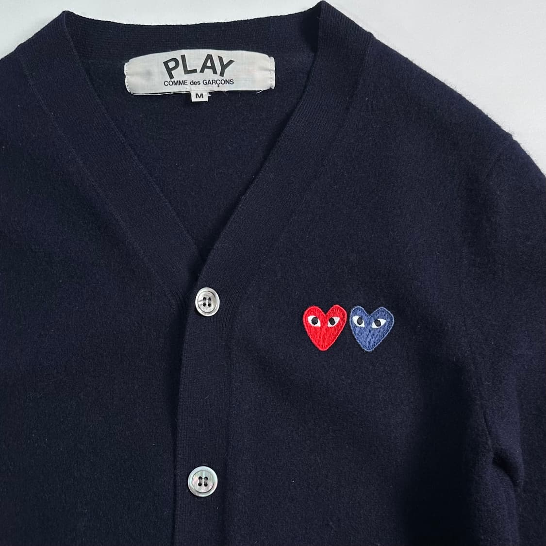 꼼데가르송 더블하트 울 가디건 상품이미지3