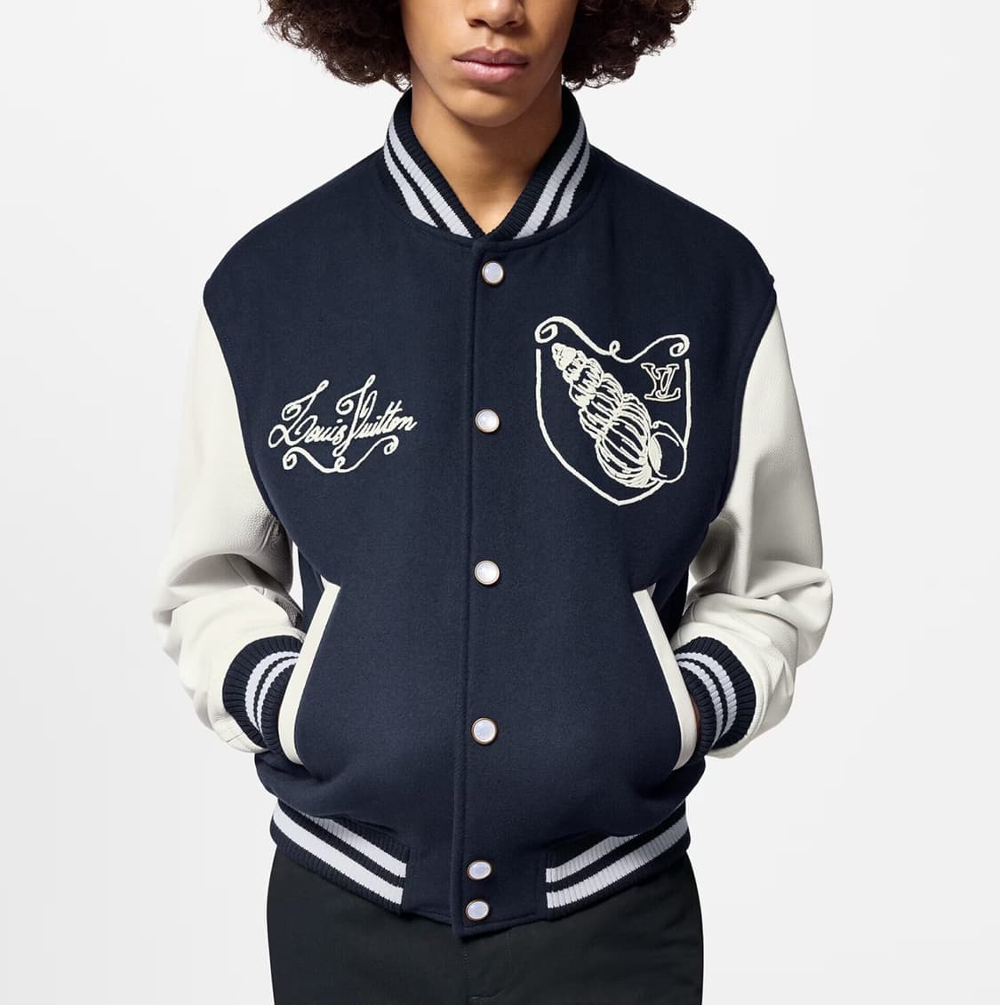 (S+ / 52) / 루이비통 카프스킨 네이비 블루 바시티 자켓 상품이미지8