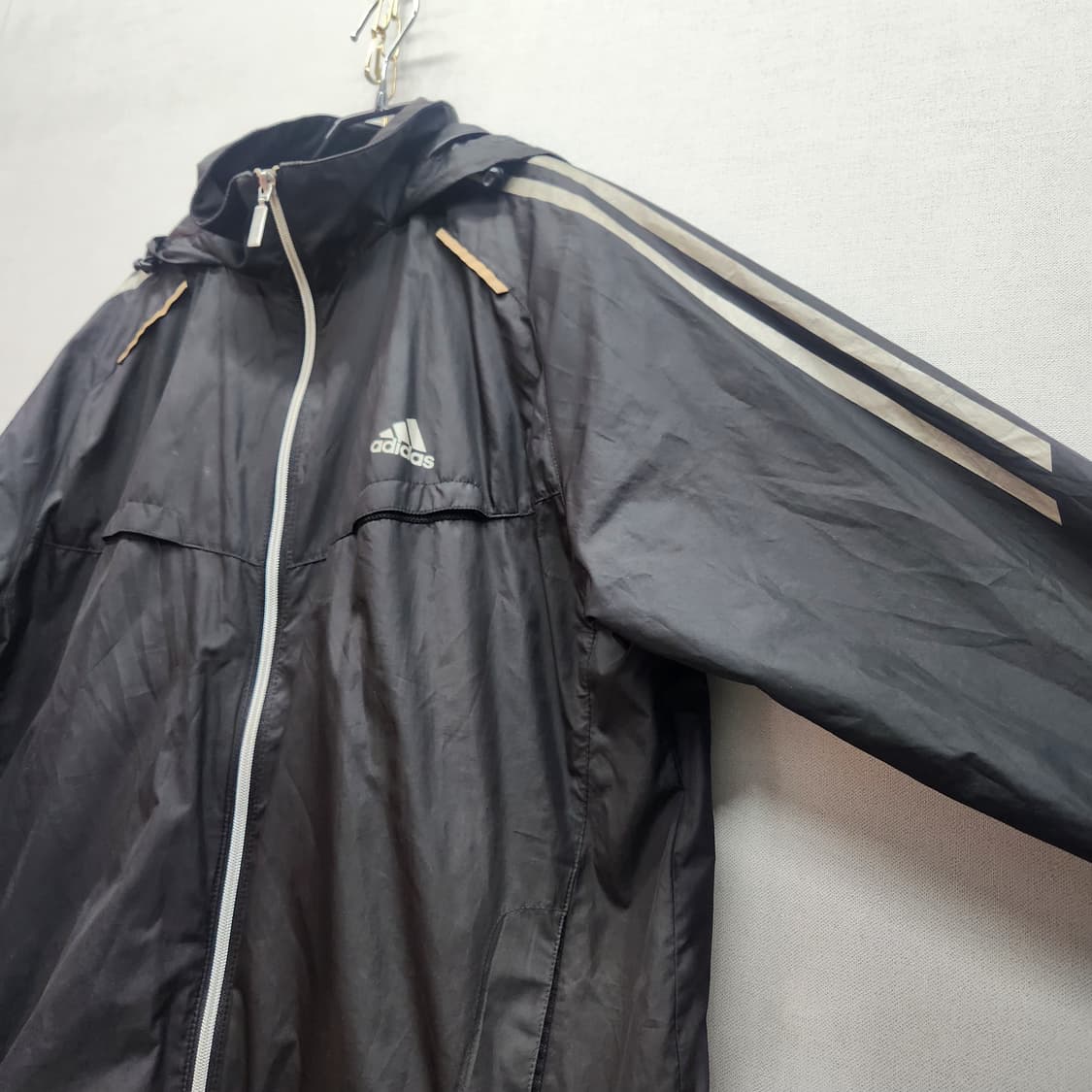 아디다스 오리지널 로고 삼선 스트링 후드 바람막이100(L) 상품이미지3