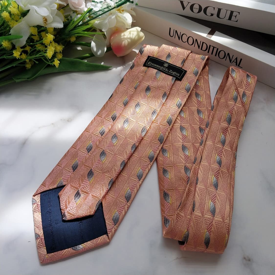 에르메네질도 제냐 실크 패턴 넥타이 8.5cm S등급 K639
 상품이미지5