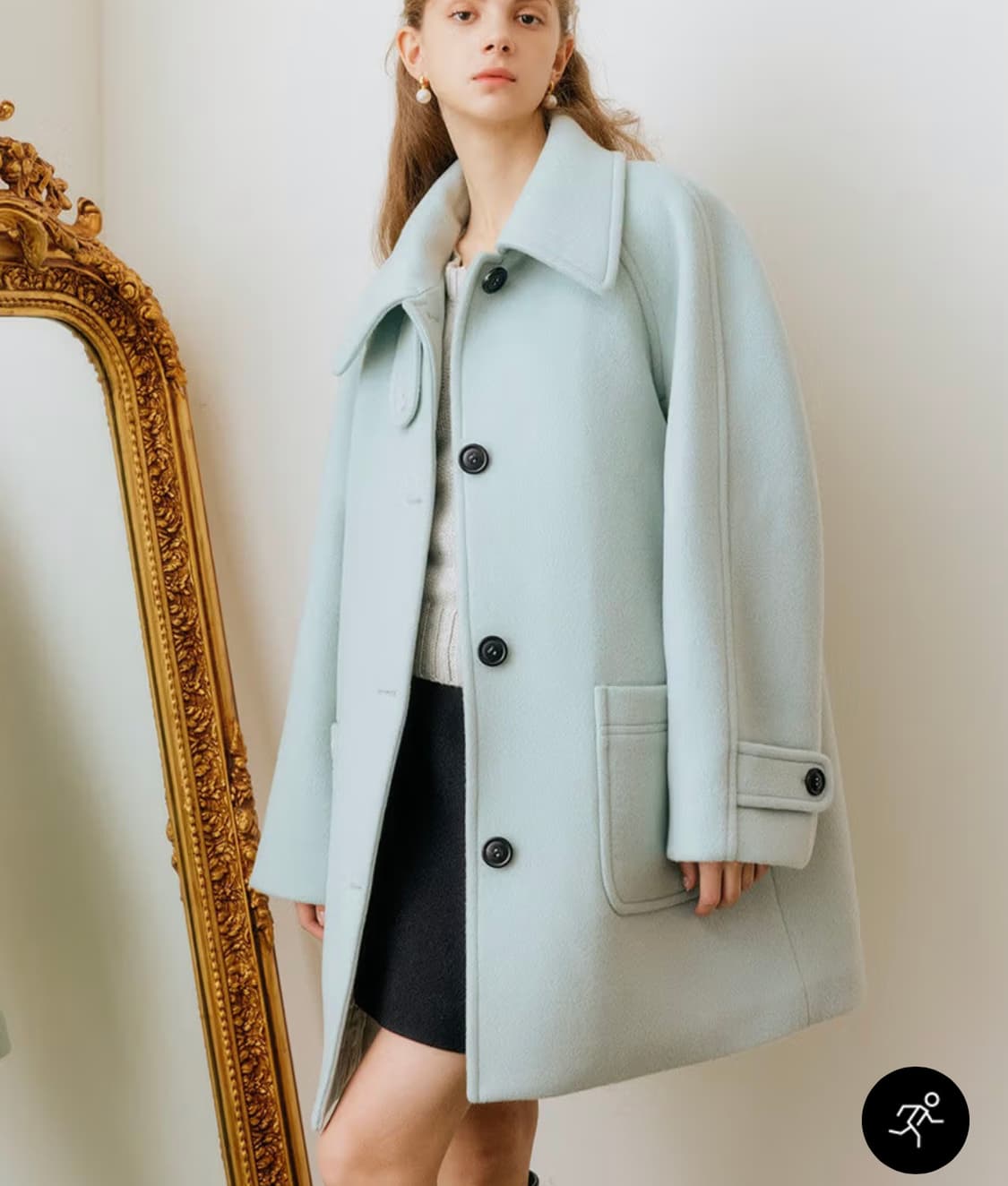 룩캐스트 마리 하프 울코트 민트 상품이미지1