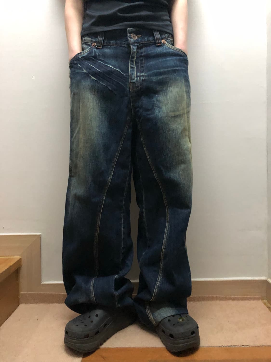 빈티지 데님 펑크 워싱 팬츠 상품이미지1