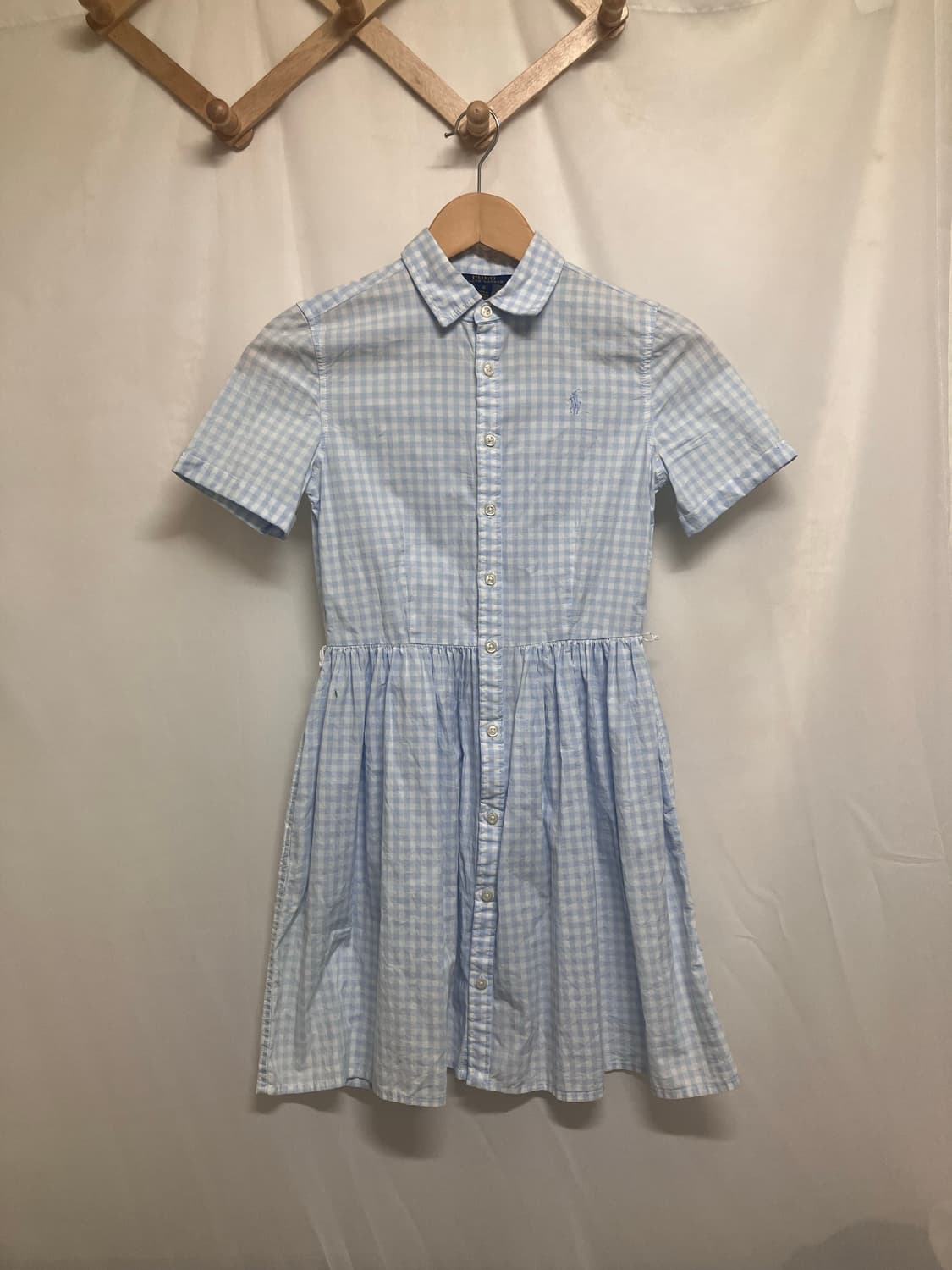폴로 랄프로렌 블루 깅엄 체크 원피스 상품이미지1
