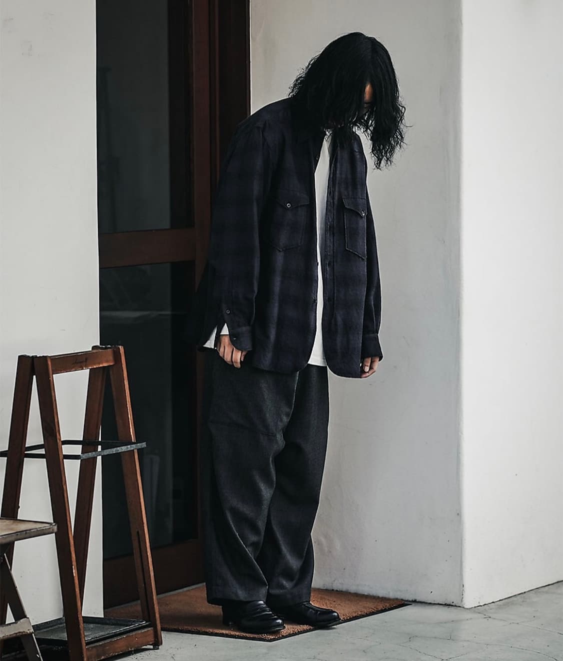 COMOLI 코모리 울 실크 워크 셔츠 3 상품이미지2