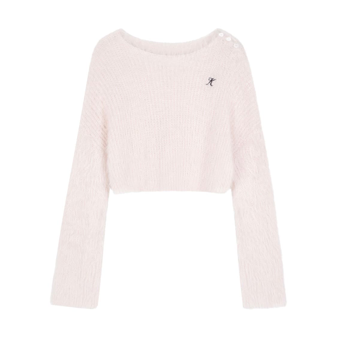 클리시어 클라우드 원숄더 버튼 니트 상품이미지1