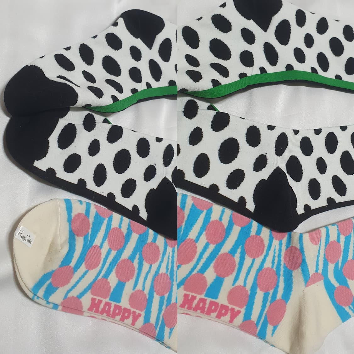 블랙 화이트 크림베이지 버섯 도트 줄말 해피삭스 양말  상품이미지5