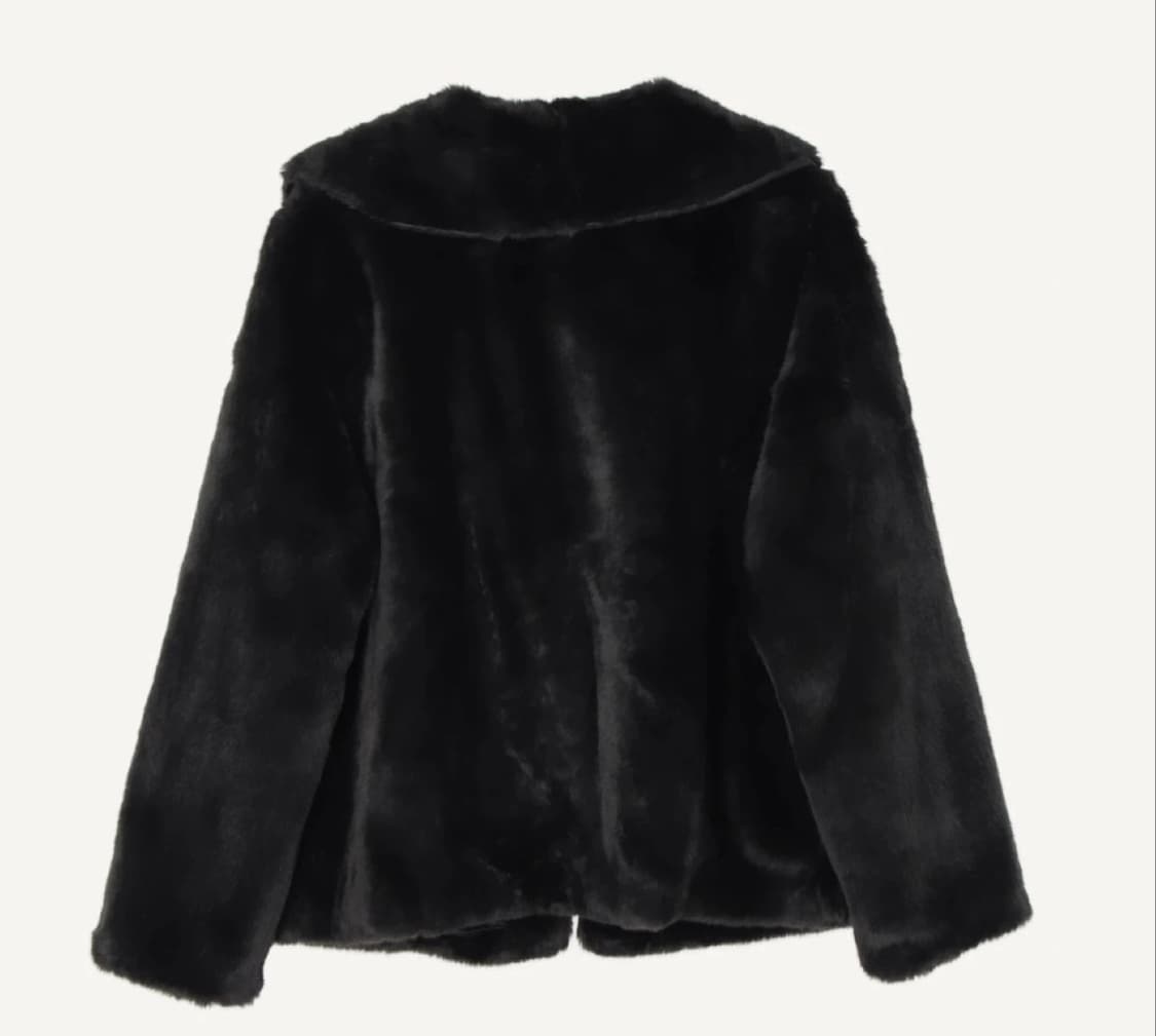 molliolli 블랙 퍼 코트 상품이미지2