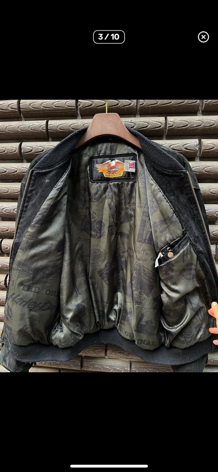 90s 할리데이비슨 스웨이드 가죽 라이더자켓  상품이미지3