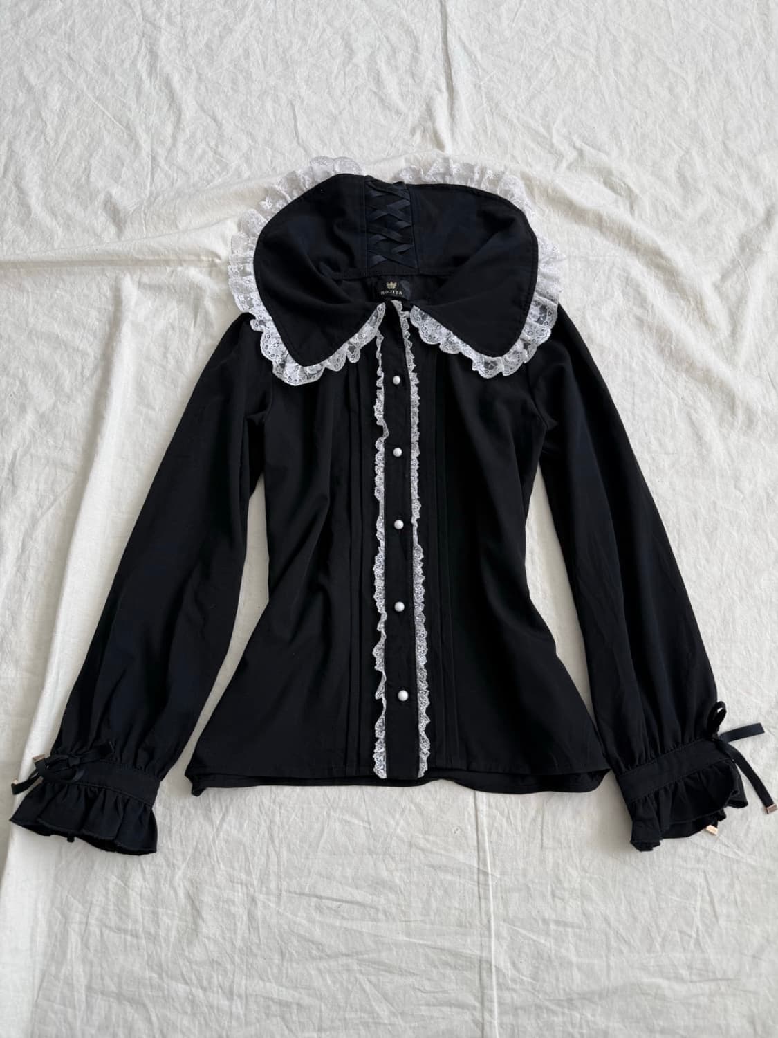 고스로리 로걀 로지타 블랙 블라우스 상품이미지1