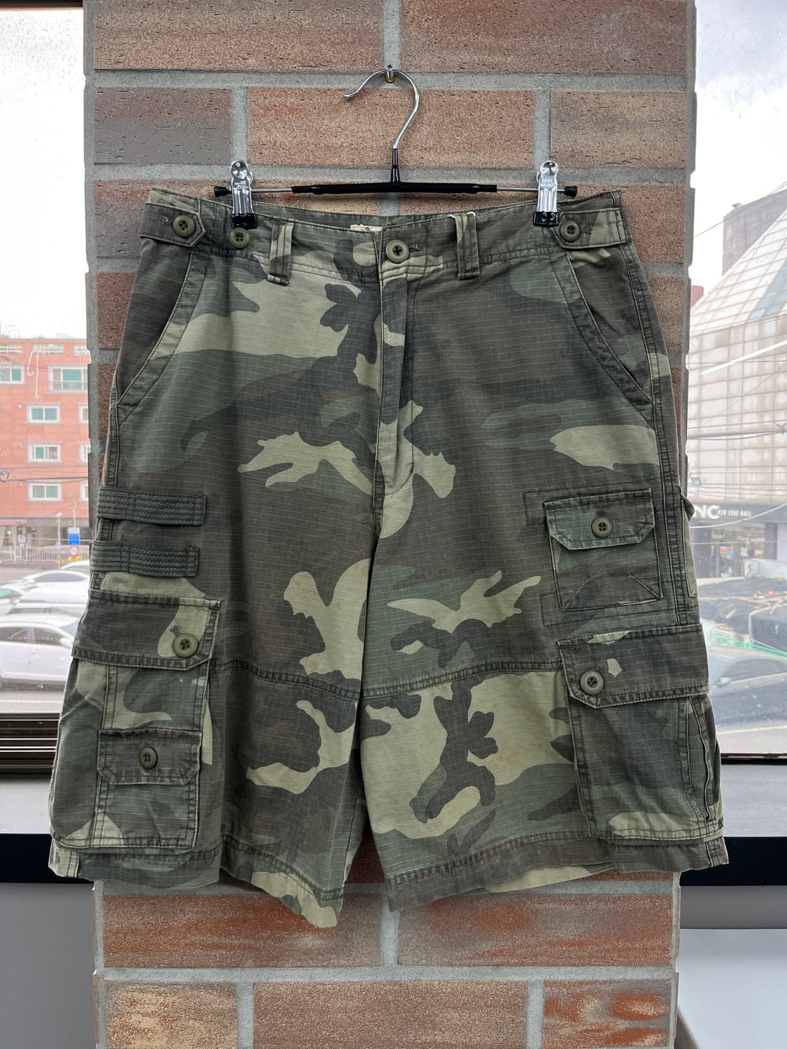빈티지 카모플라주 카고 하프 팬츠 상품이미지7