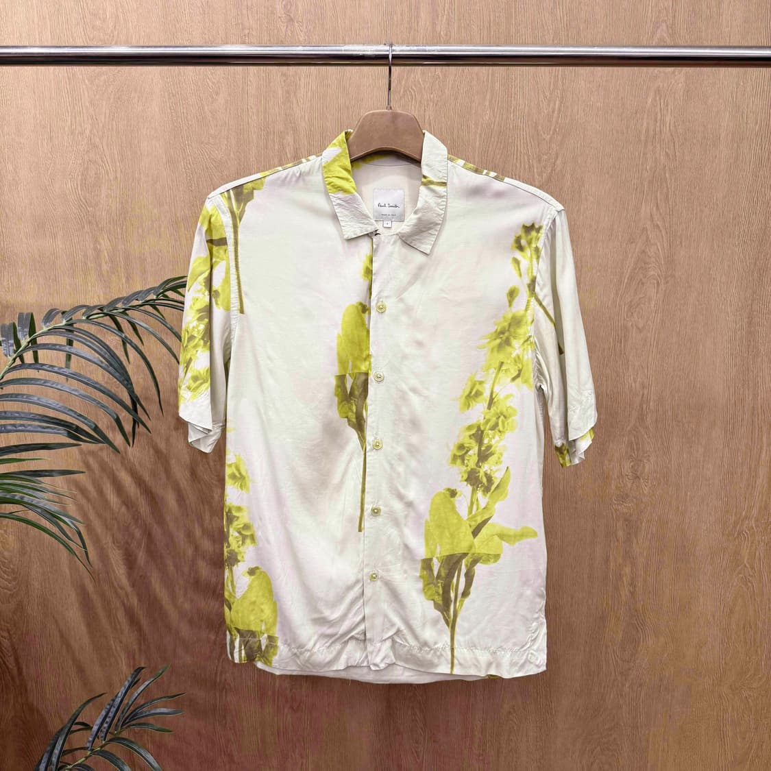 폴스미스 플로럴 반팔 셔츠 유니크 아트프린트 패턴 아이보리 옐로우 상품이미지1