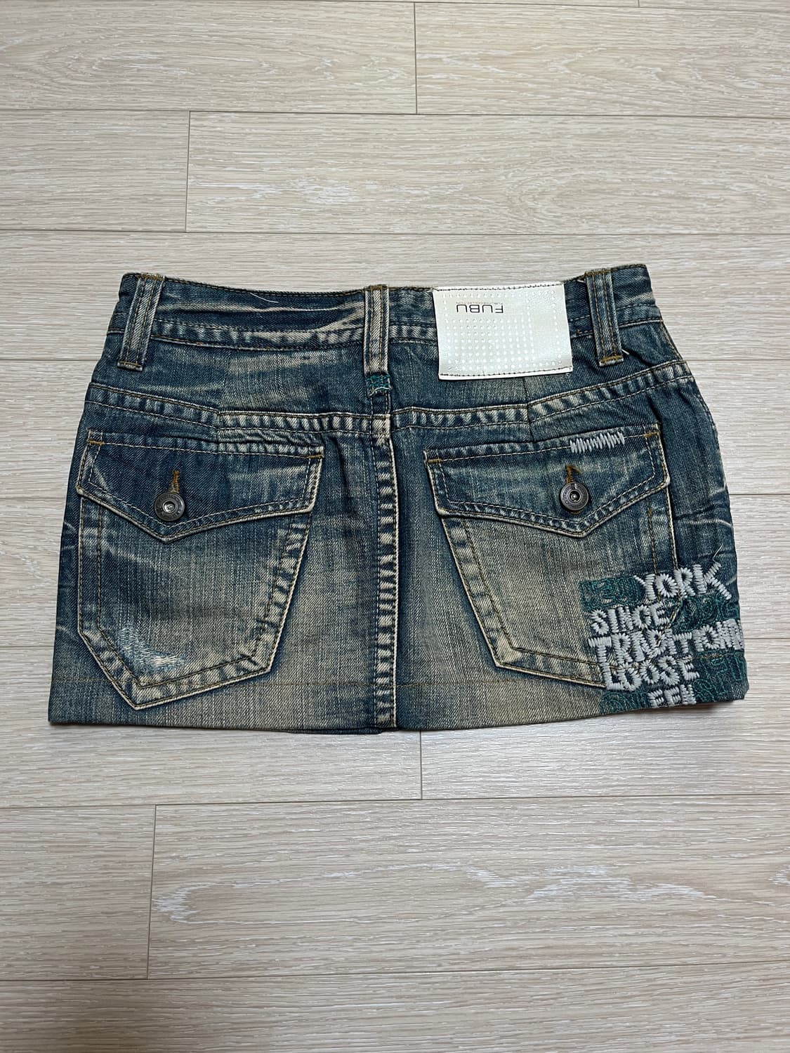 FUBU 후부 미국빈티지 y2k 90s 로우라이즈 데님 미니스커트 상품이미지2