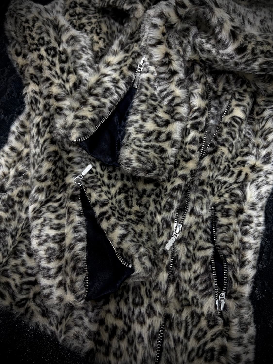 Y2K&Gyaru Mood Leopard Fleece Rider Side 상품이미지5