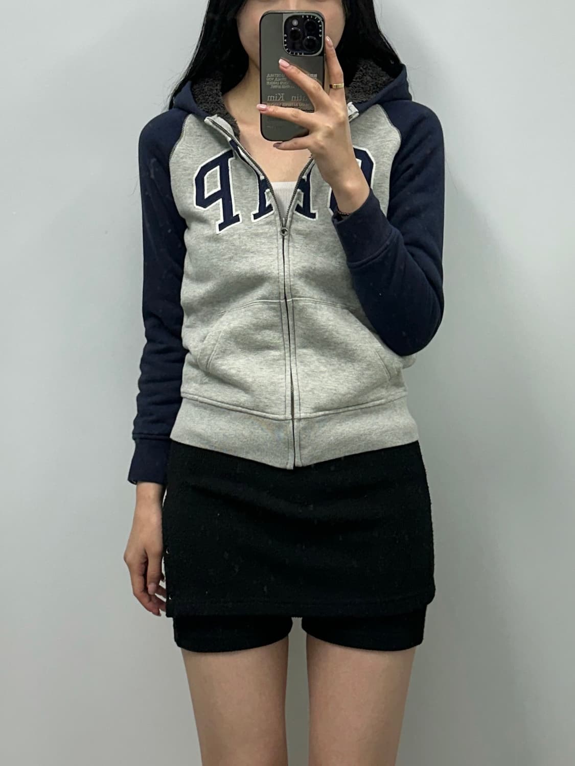 Gap 갭 나그랑 배색 기모 후드집업 상품이미지1