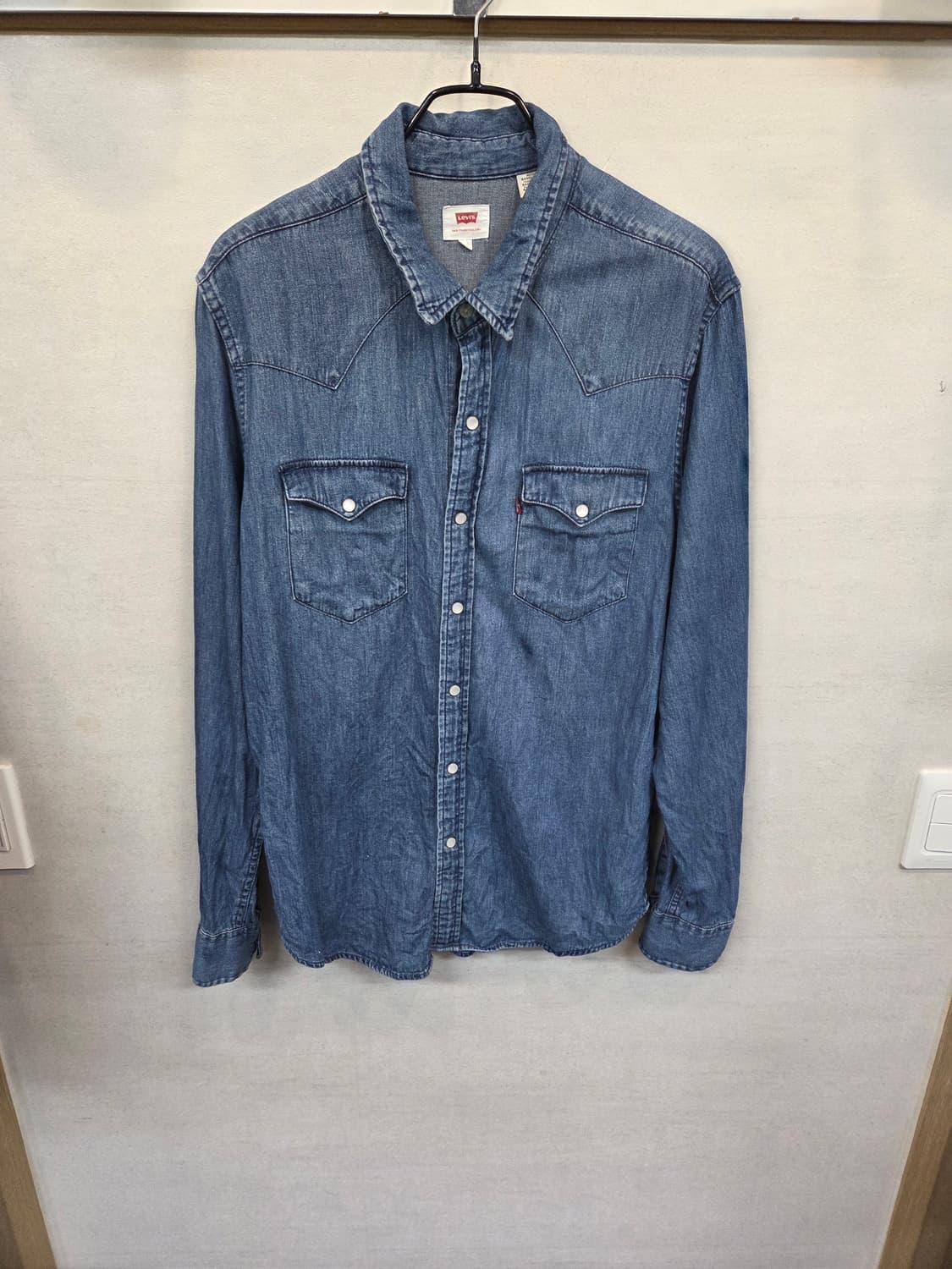 리바이스 레터링 백로고 웨스턴 데님셔츠 긴팔 M 상품이미지1
