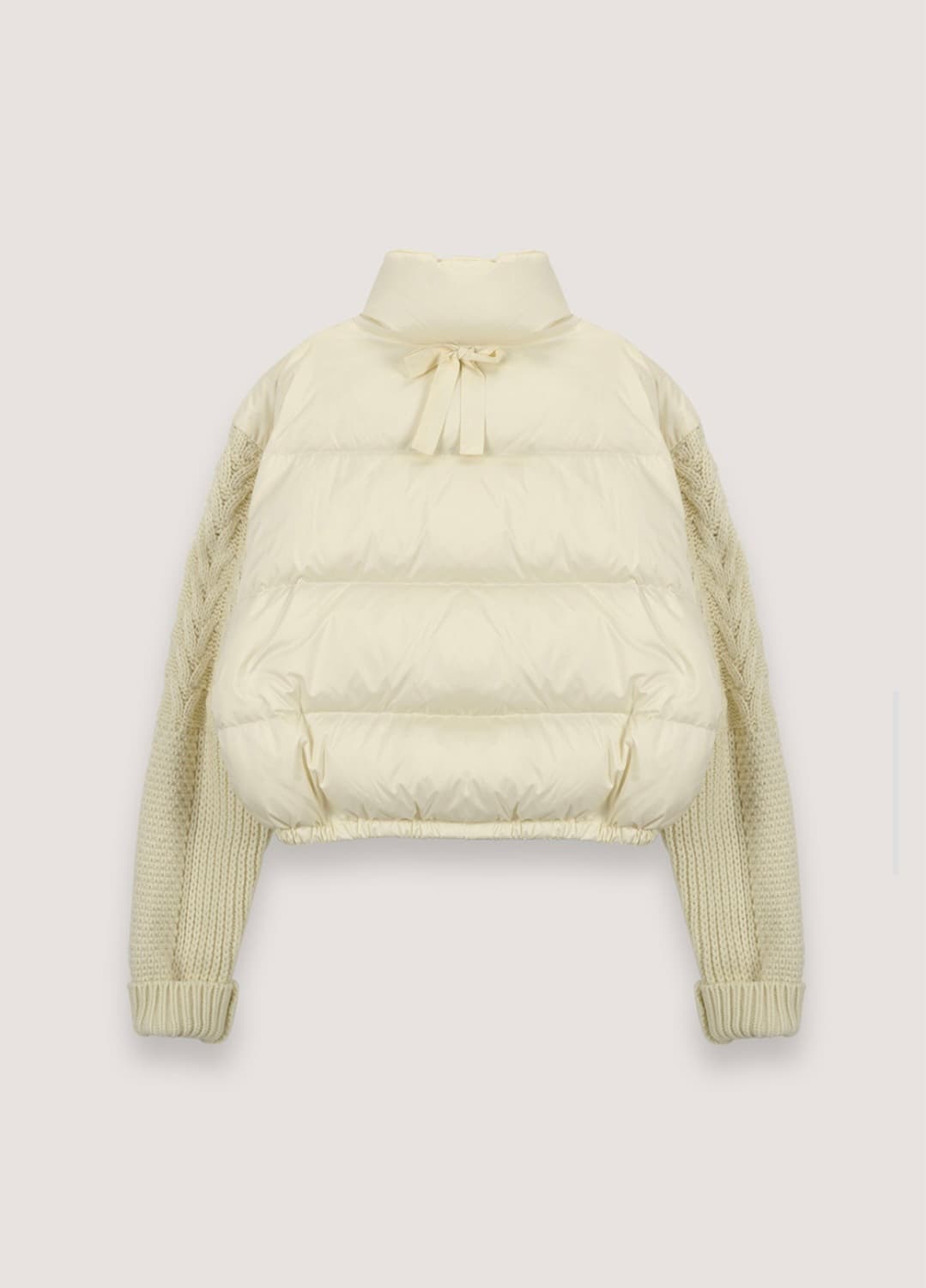 더티스 thetis 리본 믹스 니트 덕다운 패딩 상품이미지2