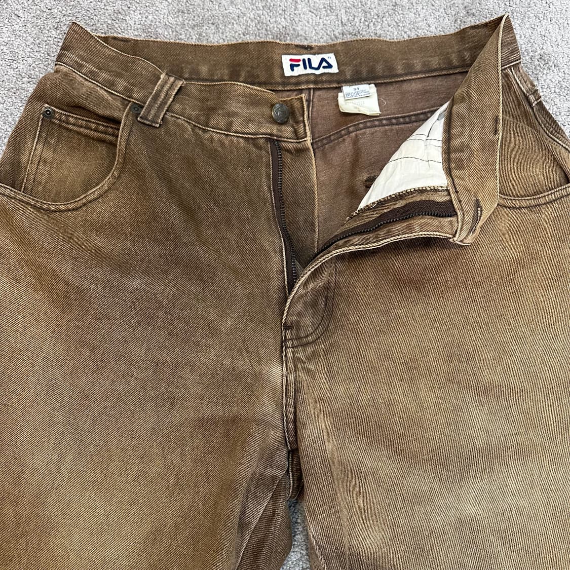 휠라 올드스쿨 페이드워싱 와이드 팬츠(34) 상품이미지8