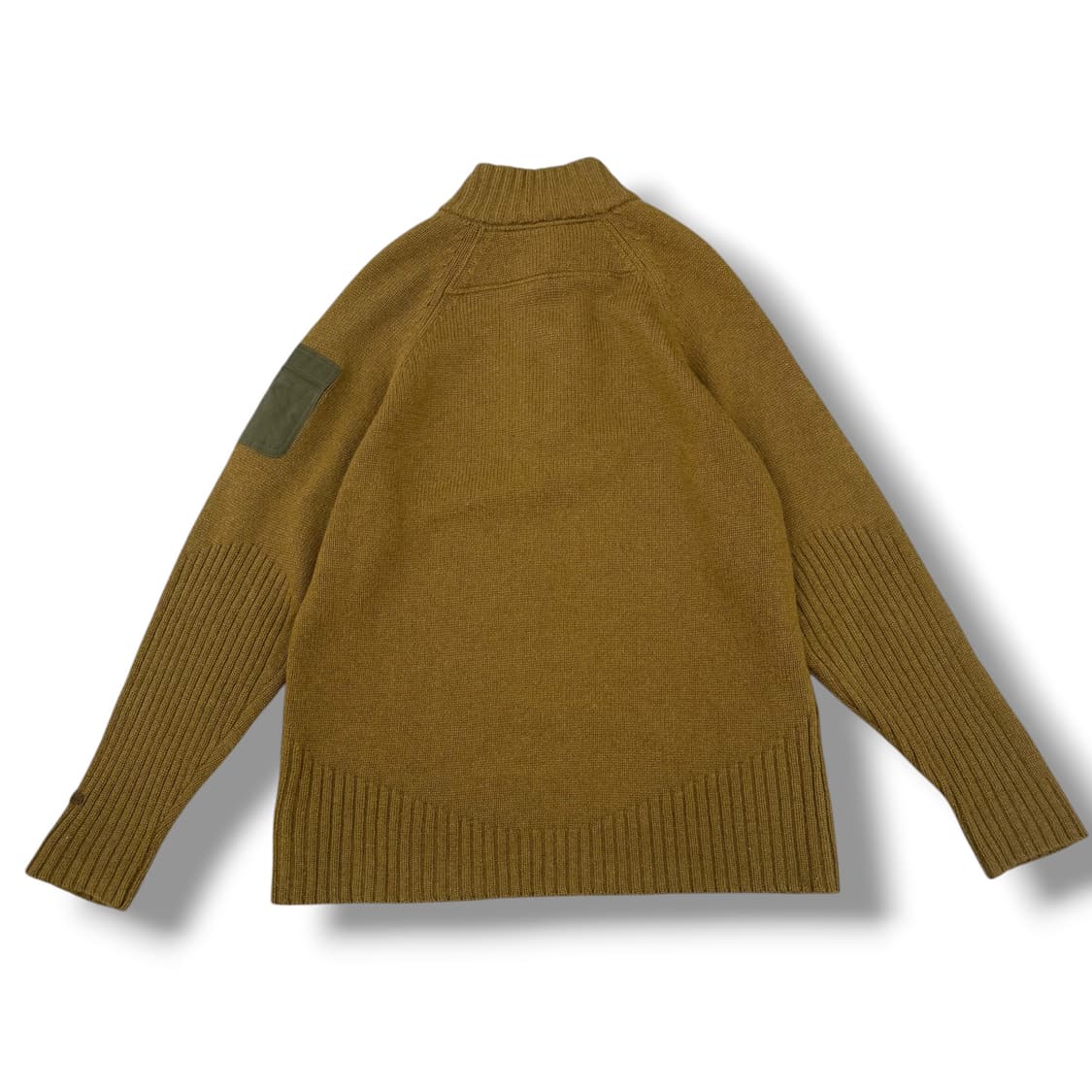 콜롬비아 올리브 배색 울 반집업 니트 상품이미지2