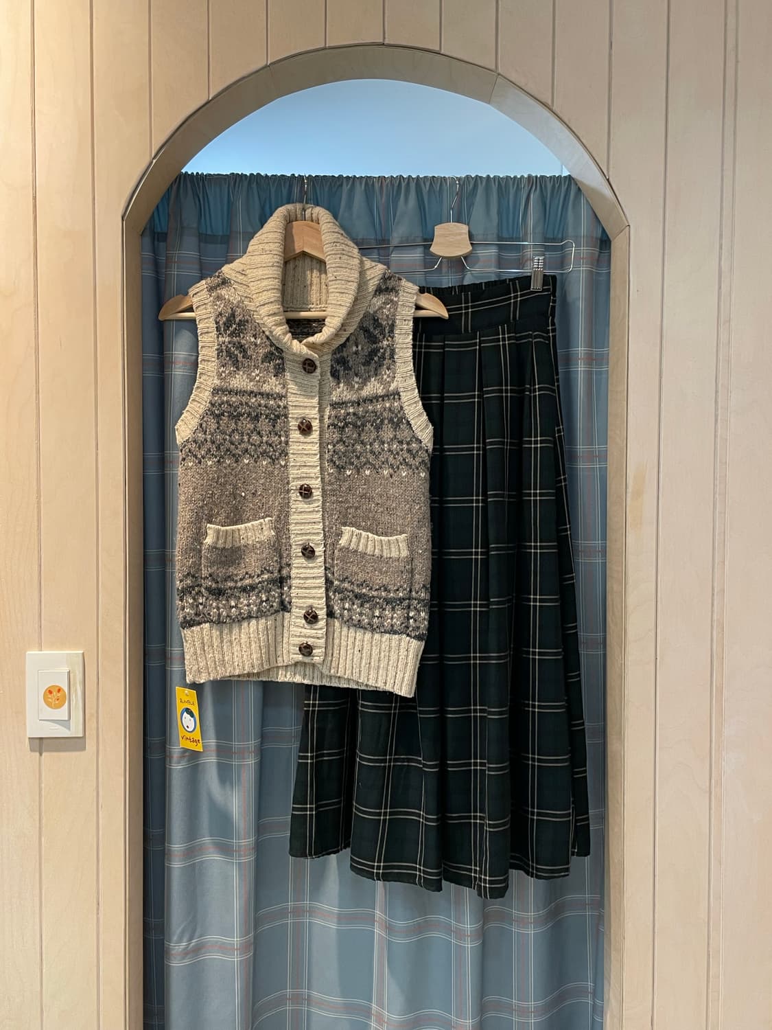 일본빈티지 체크 롱스커트 상품이미지7