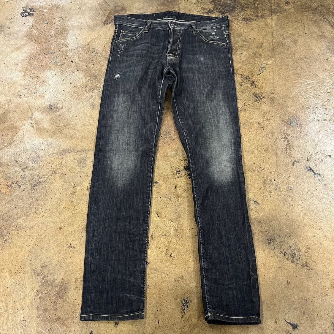 [정품/46] 디스퀘어드2 블랙 데미지 워싱 청바지 b19 상품이미지2