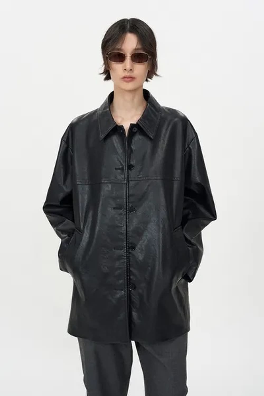 인사일런스 포우 레더코트 black 상품이미지1