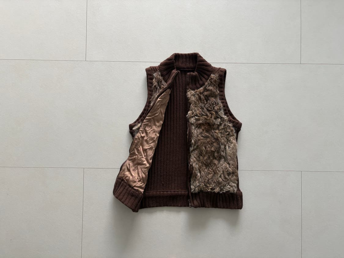 faux fur knit vest 상품이미지4