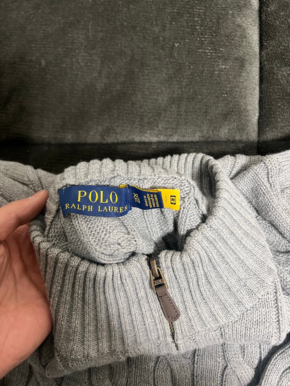 폴로 랄프로렌 반집업 꽈배기 니트 XL 상품이미지4
