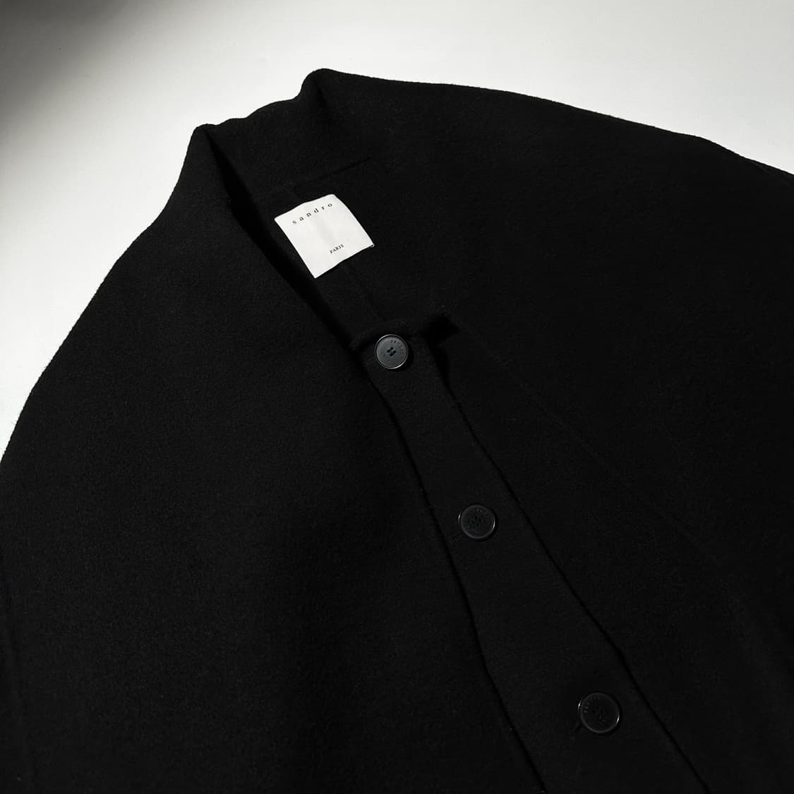 산드로 울 머플러 코트 블랙 상품이미지5