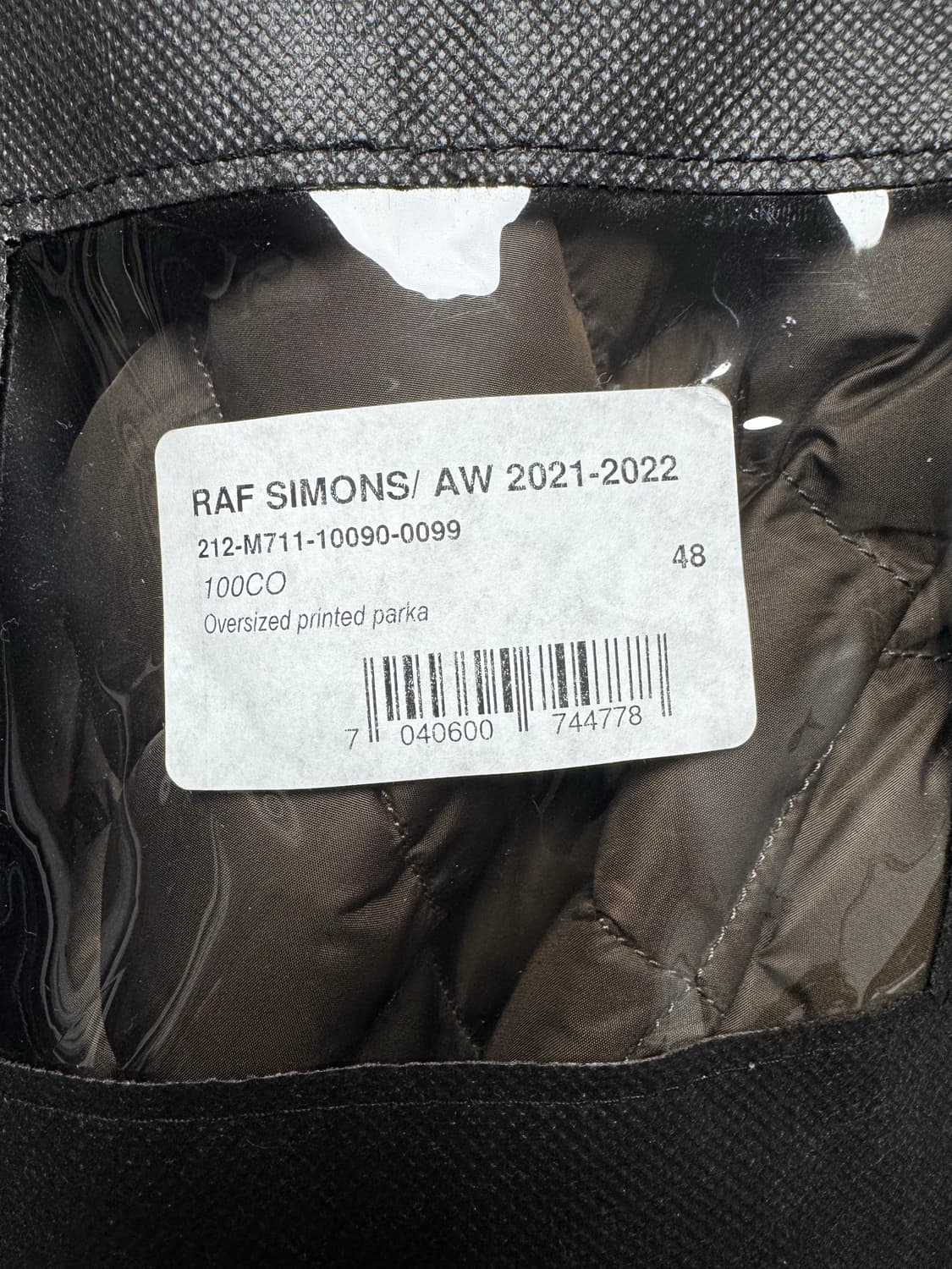 라프시몬스 오버사이즈 퀄팅자켓 브라운  상품이미지3