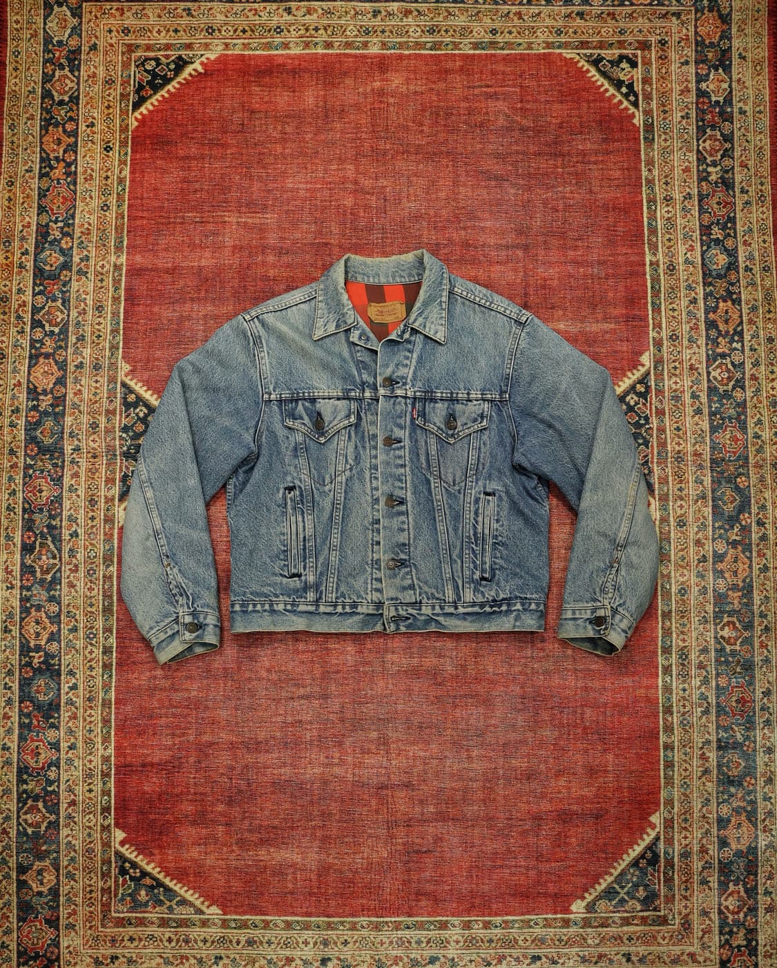 80s 빈티지 리바이스 체크 안감 트러커자켓 판매 상품이미지1