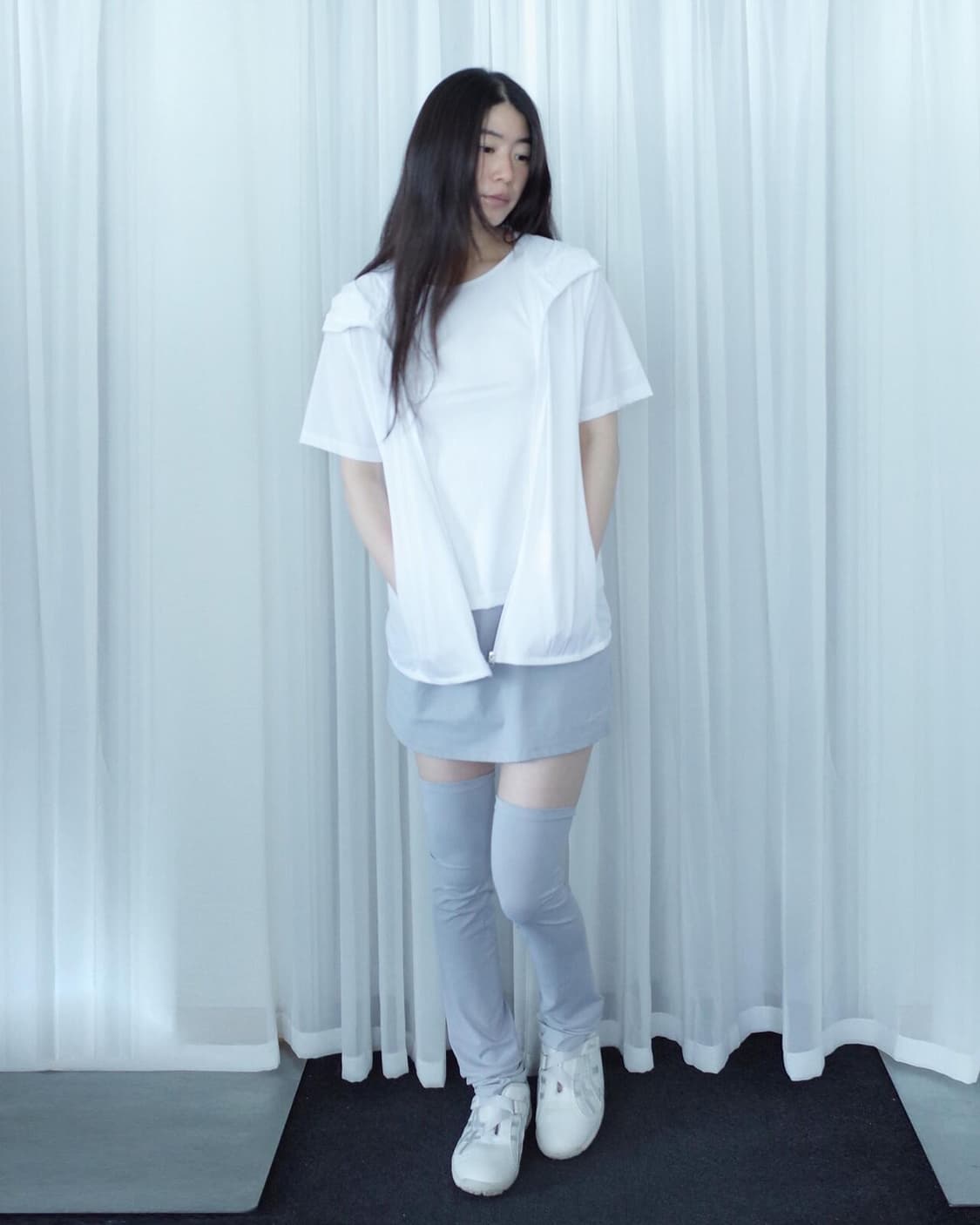 지초이컴포트 데일리 워터프루프 집 후디 화이트 (1) 상품이미지3