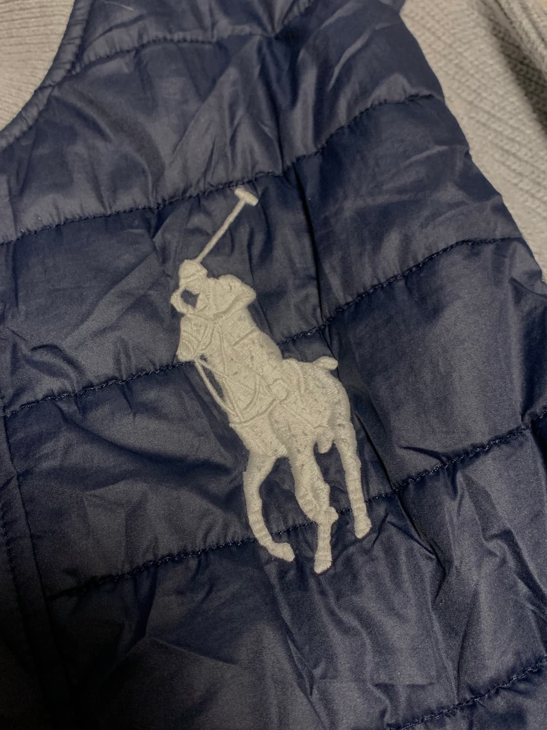 폴로 빅포니 니트패딩 네이비 그레이 상품이미지4