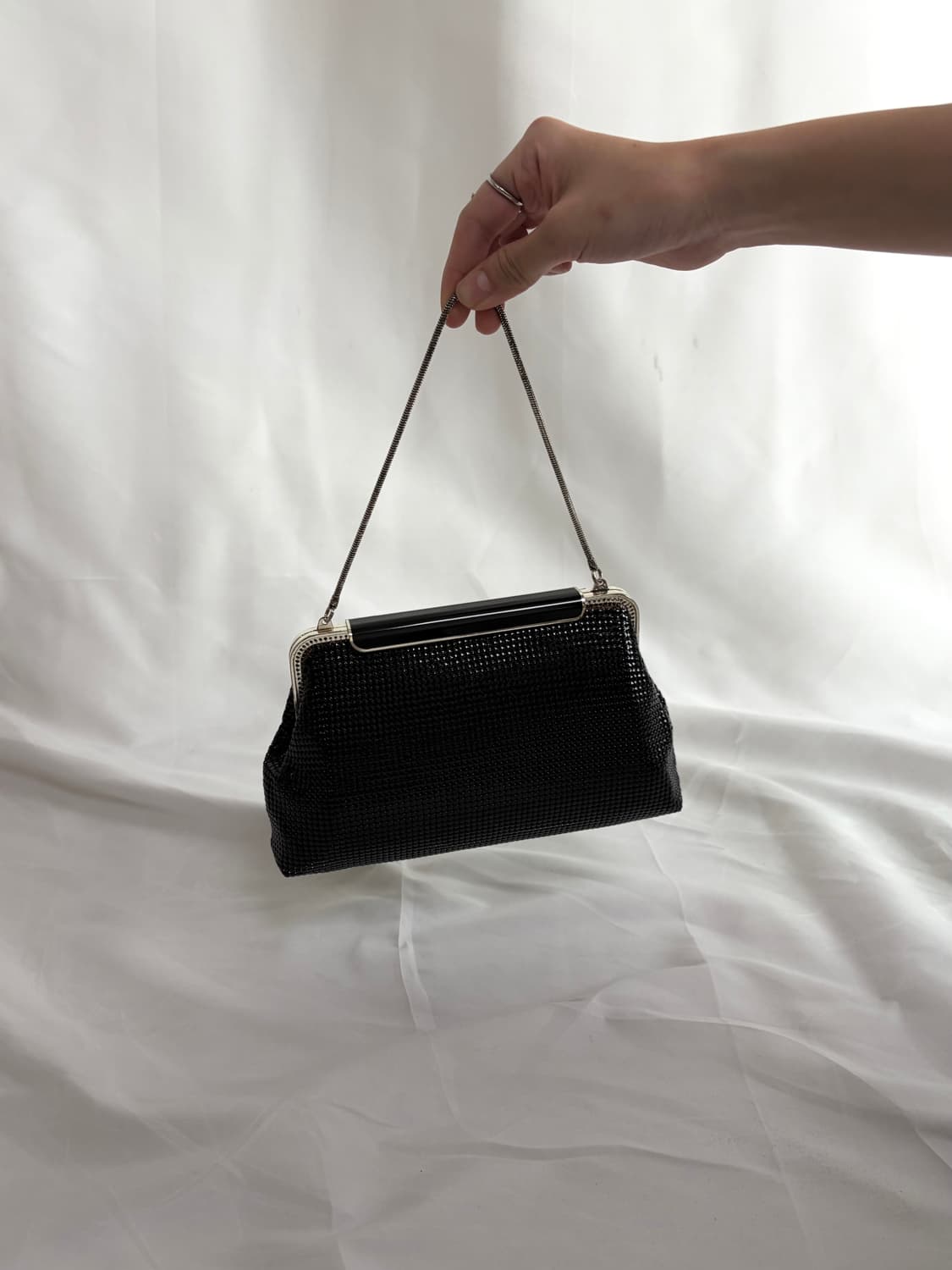 일본 빈티지 Glomesh 블랙 핸드백  상품이미지1