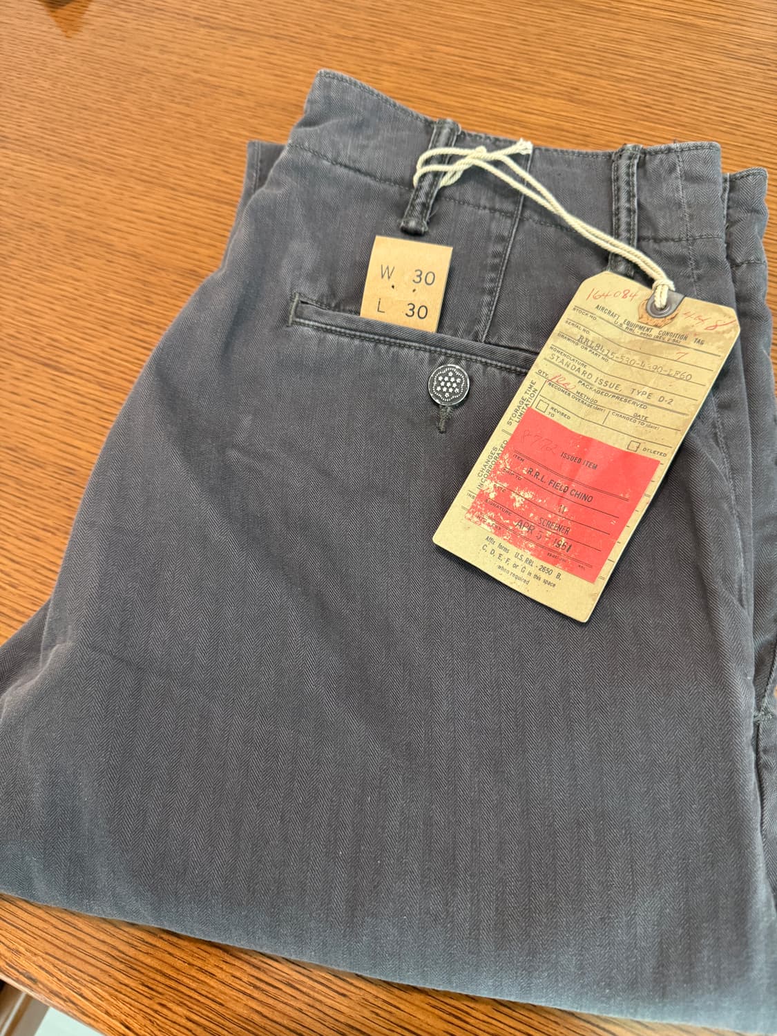 RRL 가먼트다이 헤링본 필드 팬츠 블랙 30x30 상품이미지1