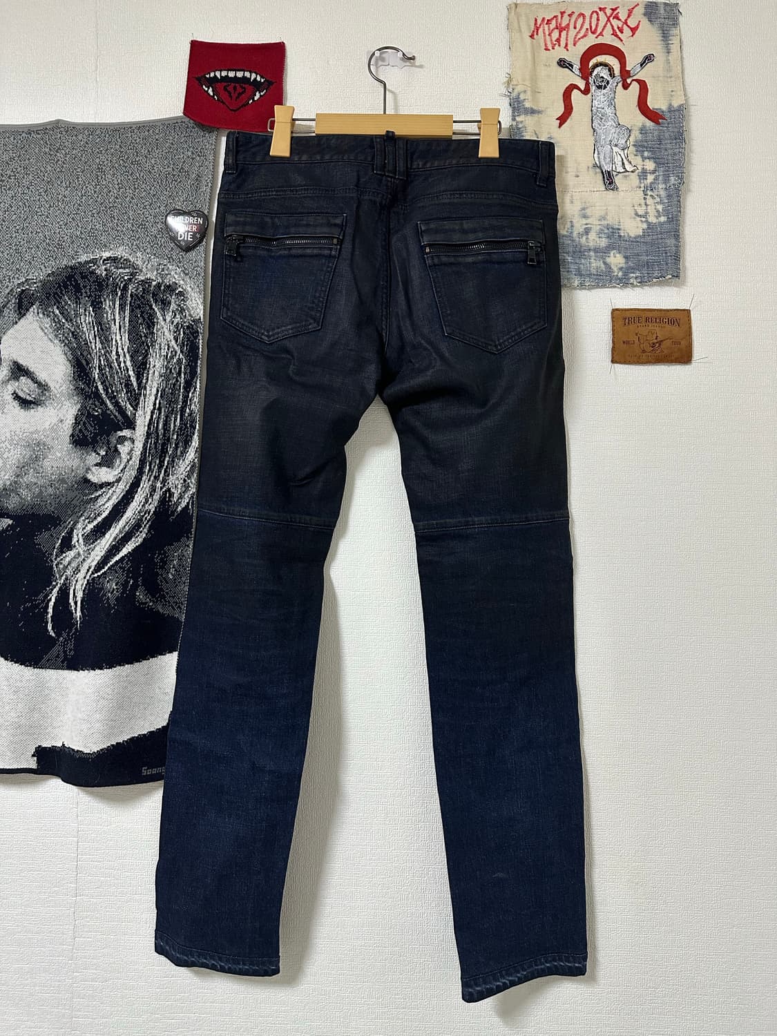 시스템 옴므 지퍼 디테일 슬림스트레이트 다크 데님팬츠 상품이미지4