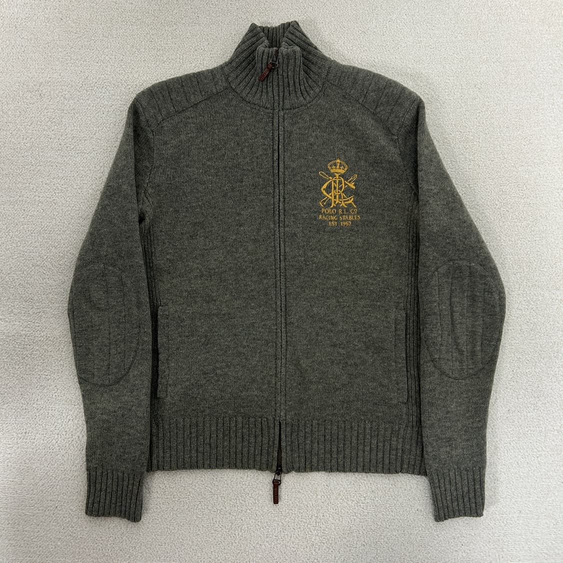 폴로 랄프로렌 레이싱 스테이블스 크라운 자수 램스울 니트 집업 가디건 상품이미지3